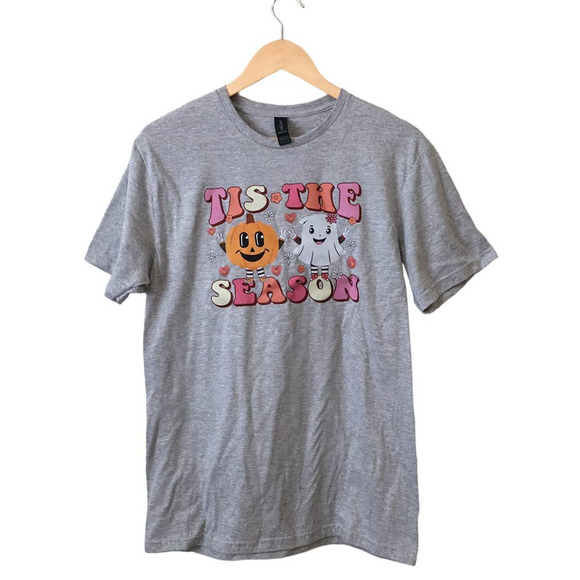Gildan Tops - Tis The Season Grey Halloween T-shirt, Spooky Season Shirt, Halloween Shirt